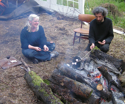 toasting marshmallows