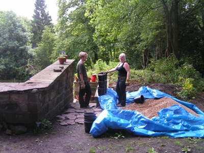 Sam and Grace moving gravel