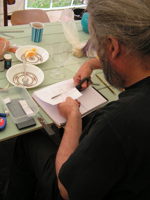 Alec making the layout plan