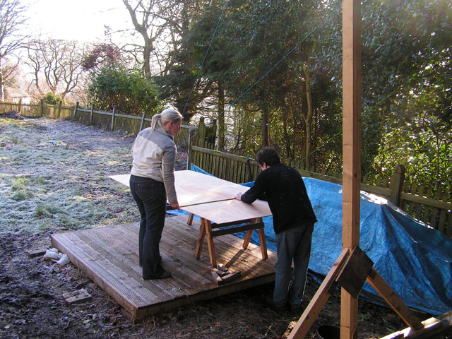 Bob cutting plywood