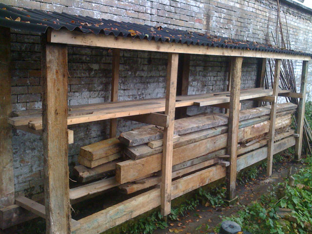 the woodstore ready for logs