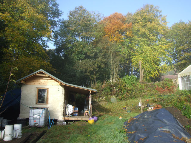 autumnal view of the cabin