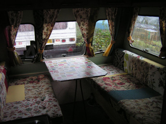 patchwork caravan, long view