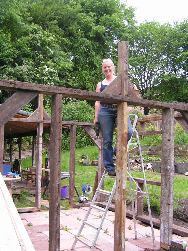putting up the ridgepole