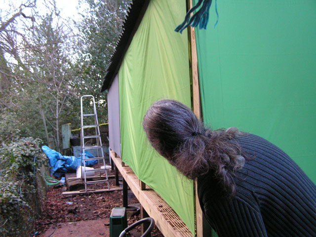 The enclosed back porch