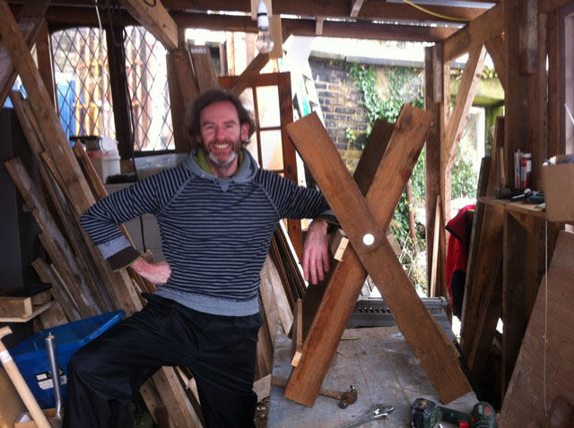 Ian and his first sawhorse